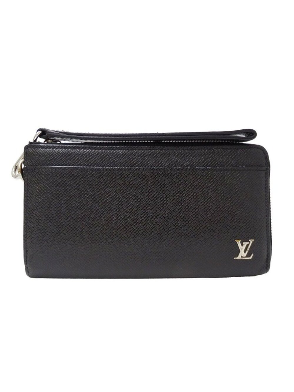 Louis Vuitton Wallet Taiga Zippy Dragonne Ardoise Black L-shaped Zipper Large